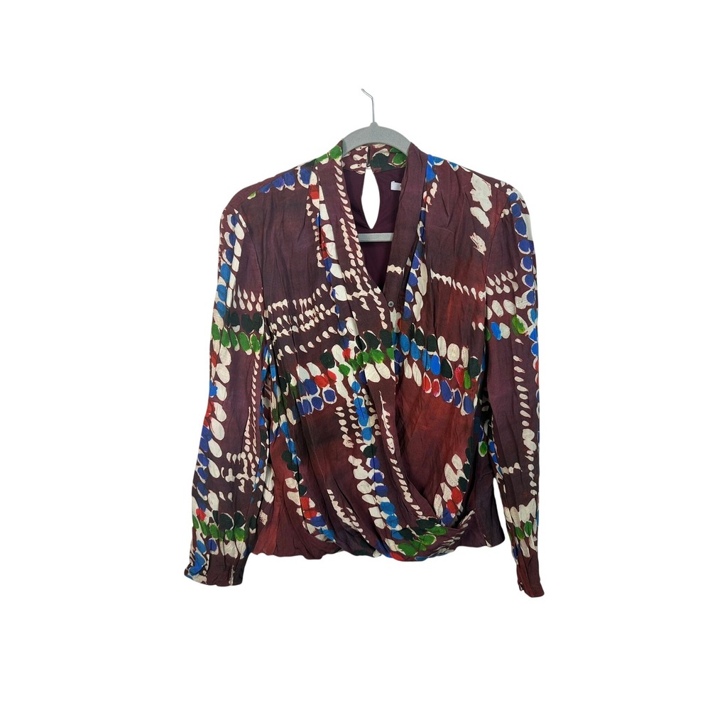 M.M.LaFleur Antoinette 1.0 Top Women S Multicolor NWT Dash Plaid Wrap Blouse